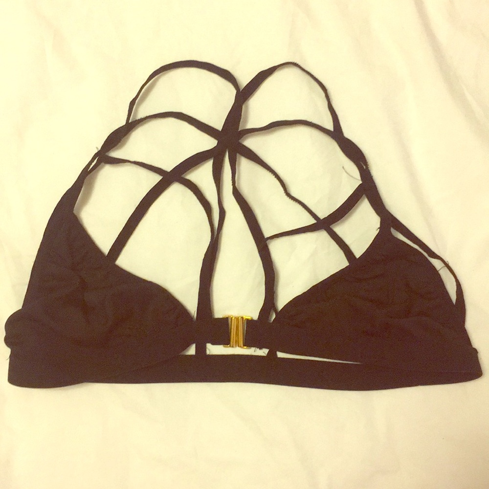 Black cage front clasp bralette/ lingerie